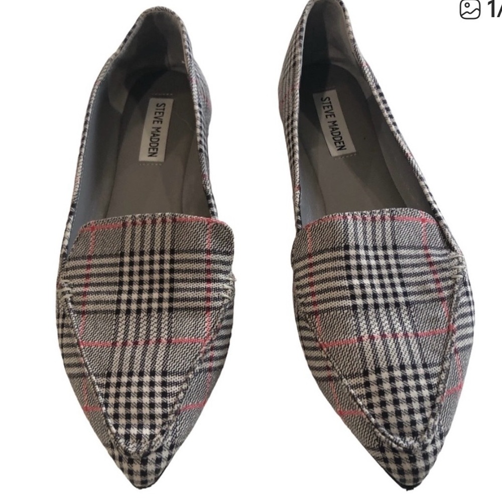 Steve Madden Women's Checkered Loafers - Black, White, and Red